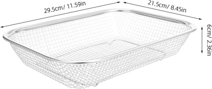 Drain Basket Thickened Fruit and Vegetable Basket for Kitchen Sink Stainless Steel Drain for Kitchen Quick Container and Storage Size S 12.20 X 4.72 X 2.16 in