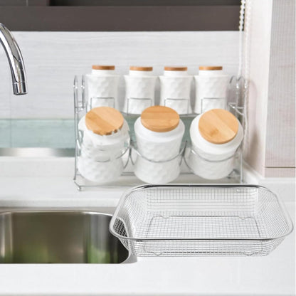 Drain Basket Thickened Fruit and Vegetable Basket for Kitchen Sink Stainless Steel Drain for Kitchen Quick Container and Storage Size S 12.20 X 4.72 X 2.16 in