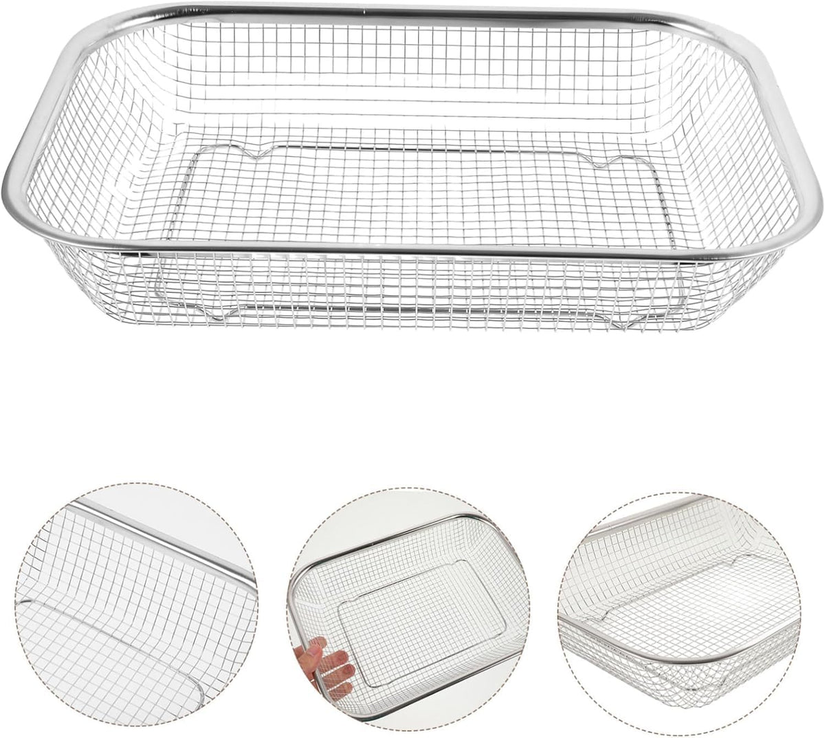Drain Basket Thickened Fruit and Vegetable Basket for Kitchen Sink Stainless Steel Drain for Kitchen Quick Container and Storage Size S 12.20 X 4.72 X 2.16 in