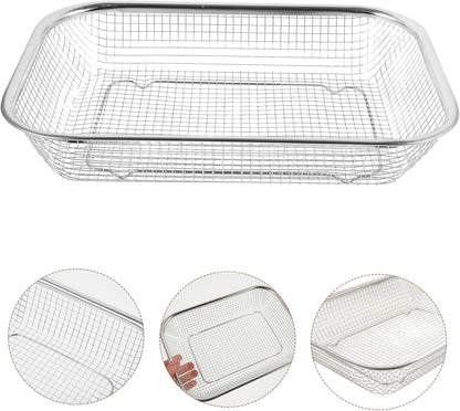 Drain Basket Thickened Fruit and Vegetable Basket for Kitchen Sink Stainless Steel Drain for Kitchen Quick Container and Storage Size S 12.20 X 4.72 X 2.16 in