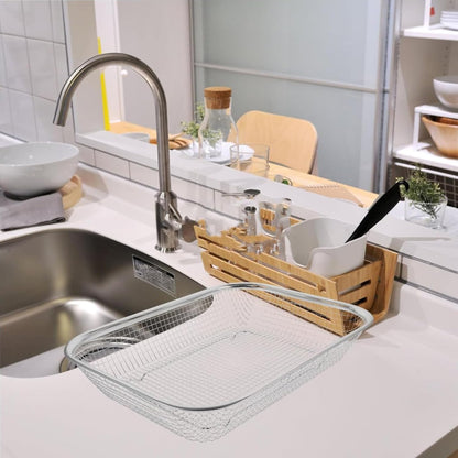 Drain Basket Thickened Fruit and Vegetable Basket for Kitchen Sink Stainless Steel Drain for Kitchen Quick Container and Storage Size S 12.20 X 4.72 X 2.16 in