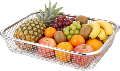 Drain Basket Thickened Fruit and Vegetable Basket for Kitchen Sink Stainless Steel Drain for Kitchen Quick Container and Storage Size S 12.20 X 4.72 X 2.16 in