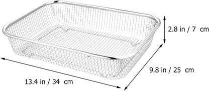 Drain Basket Thickened Fruit and Vegetable Basket for Kitchen Sink Stainless Steel Drain for Kitchen Quick Container and Storage Size S 12.20 X 4.72 X 2.16 in