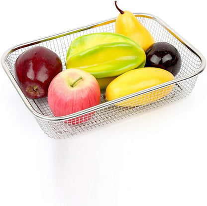 Drain Basket Thickened Fruit and Vegetable Basket for Kitchen Sink Stainless Steel Drain for Kitchen Quick Container and Storage Size S 12.20 X 4.72 X 2.16 in