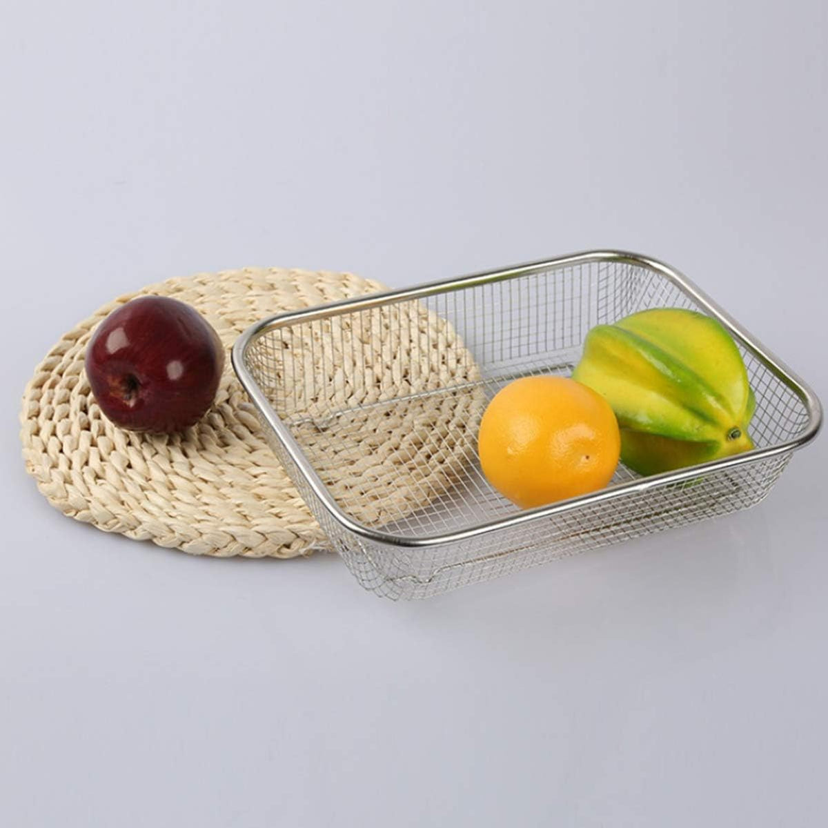 Drain Basket Thickened Fruit and Vegetable Basket for Kitchen Sink Stainless Steel Drain for Kitchen Quick Container and Storage Size S 12.20 X 4.72 X 2.16 in