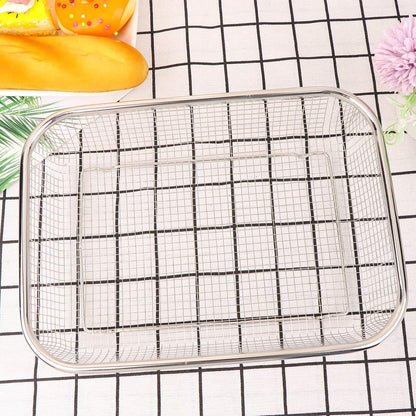 Drain Basket Thickened Fruit and Vegetable Basket for Kitchen Sink Stainless Steel Drain for Kitchen Quick Container and Storage Size S 12.20 X 4.72 X 2.16 in