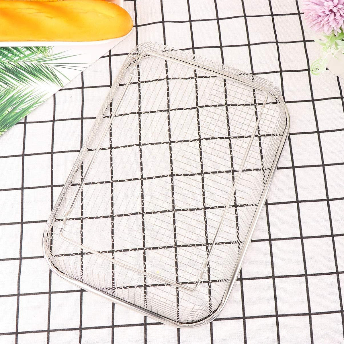 Drain Basket Thickened Fruit and Vegetable Basket for Kitchen Sink Stainless Steel Drain for Kitchen Quick Container and Storage Size S 12.20 X 4.72 X 2.16 in