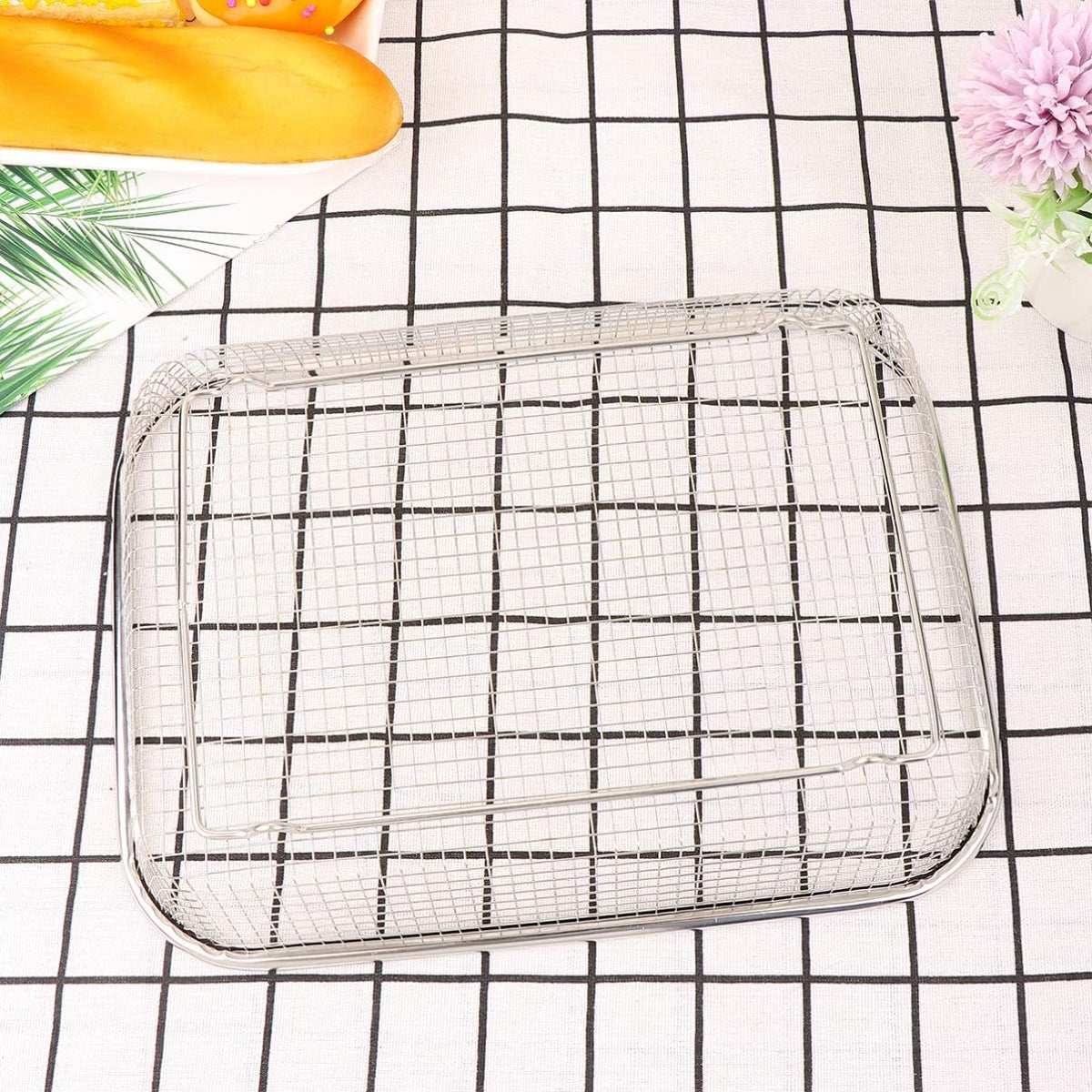 Drain Basket Thickened Fruit and Vegetable Basket for Kitchen Sink Stainless Steel Drain for Kitchen Quick Container and Storage Size S 12.20 X 4.72 X 2.16 in