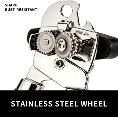 Can Opener Manual, Handheld Strong Heavy Duty Stainless Steel Can Opener, Comfortable Handle, Sharp Blade Smooth Edge, Can Openers with Multifunctional Bottle Opener