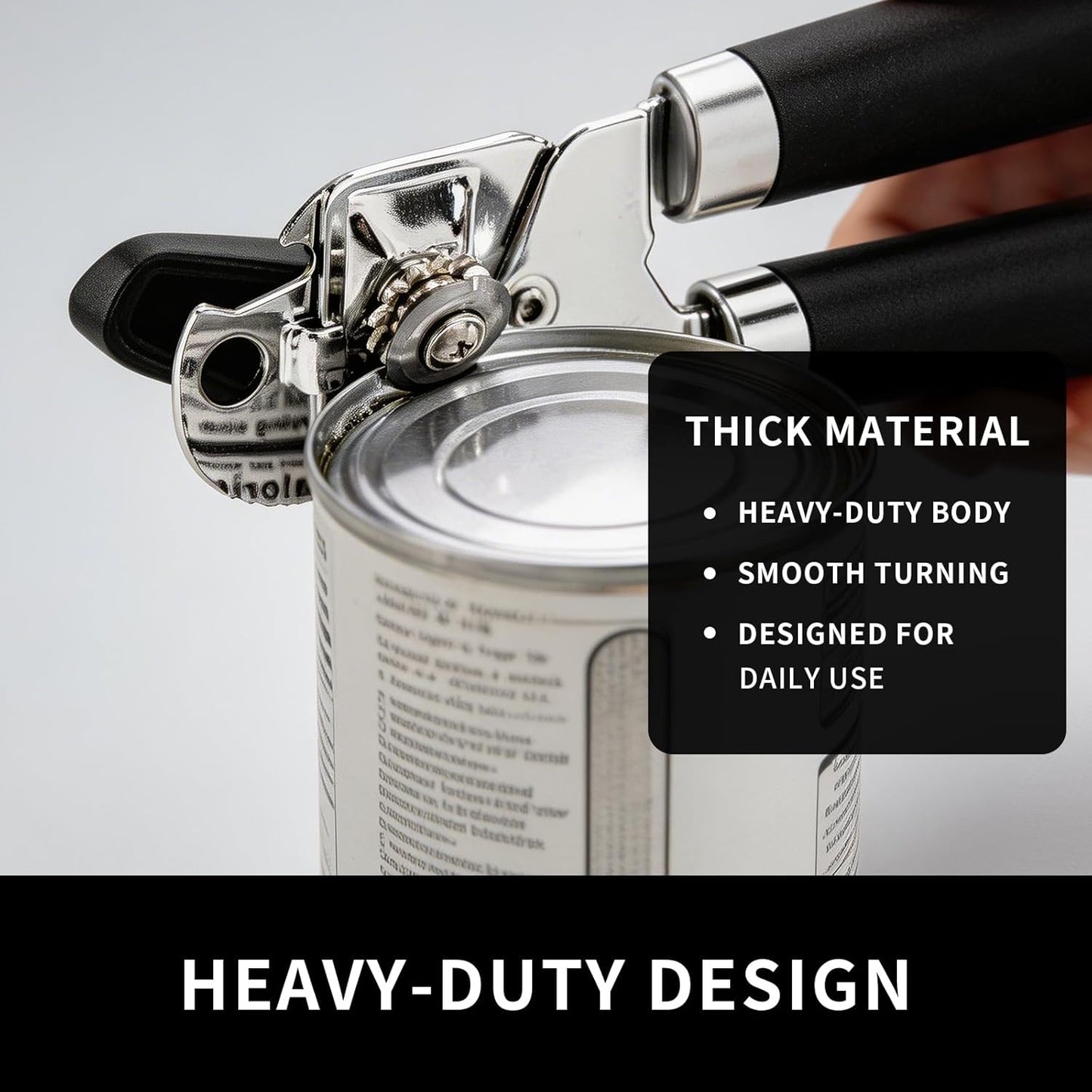 Can Opener Manual, Handheld Strong Heavy Duty Stainless Steel Can Opener, Comfortable Handle, Sharp Blade Smooth Edge, Can Openers with Multifunctional Bottle Opener