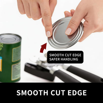 Can Opener Manual, Handheld Strong Heavy Duty Stainless Steel Can Opener, Comfortable Handle, Sharp Blade Smooth Edge, Can Openers with Multifunctional Bottle Opener