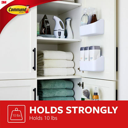 Organizing Caddy, 1 Caddy, 4 Large Strips | Strips Wall caddy, Tool Free Adhesive Organizer For Cleaning Supplies, Closets, Pantry, Home, And Office