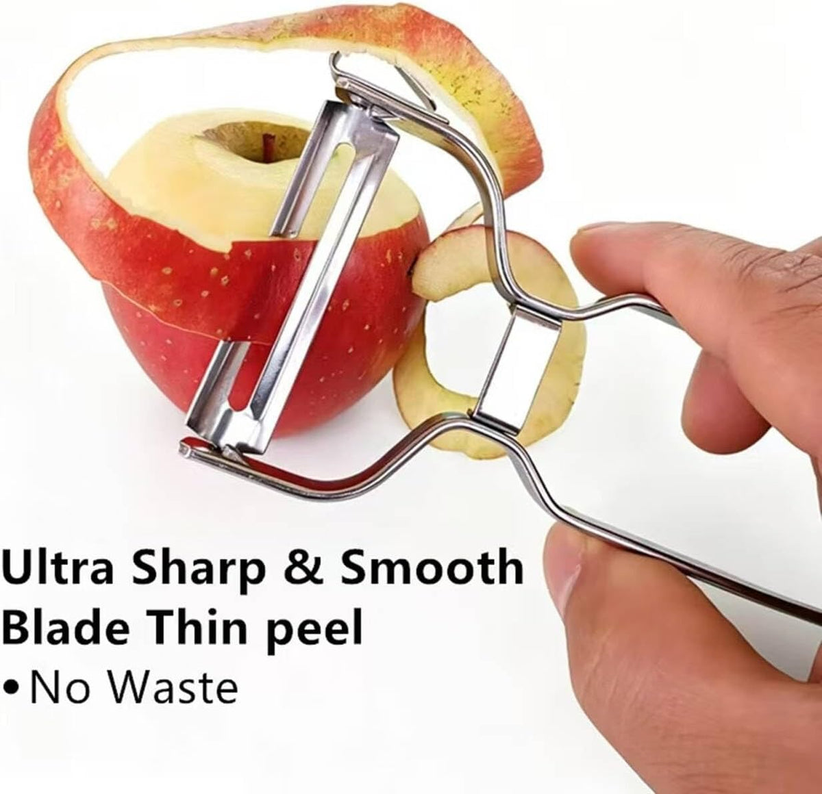 Ultra Sharp Y Stainless Steel Peeler, 90° Swivel Blade Vegetable Fruit Peeler for Kitchen, All Metal Apple Potato Peeler with Eye Remover