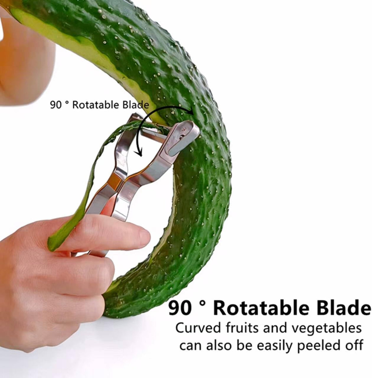 Ultra Sharp Y Stainless Steel Peeler, 90° Swivel Blade Vegetable Fruit Peeler for Kitchen, All Metal Apple Potato Peeler with Eye Remover