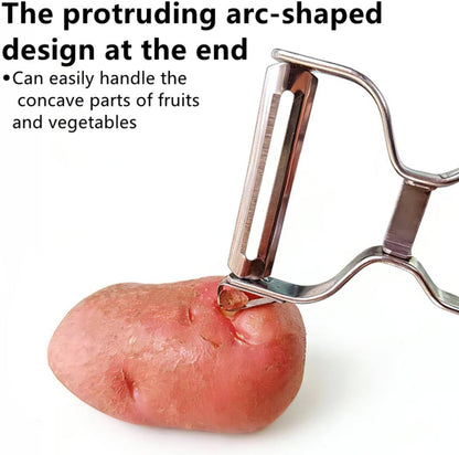 Ultra Sharp Y Stainless Steel Peeler, 90° Swivel Blade Vegetable Fruit Peeler for Kitchen, All Metal Apple Potato Peeler with Eye Remover