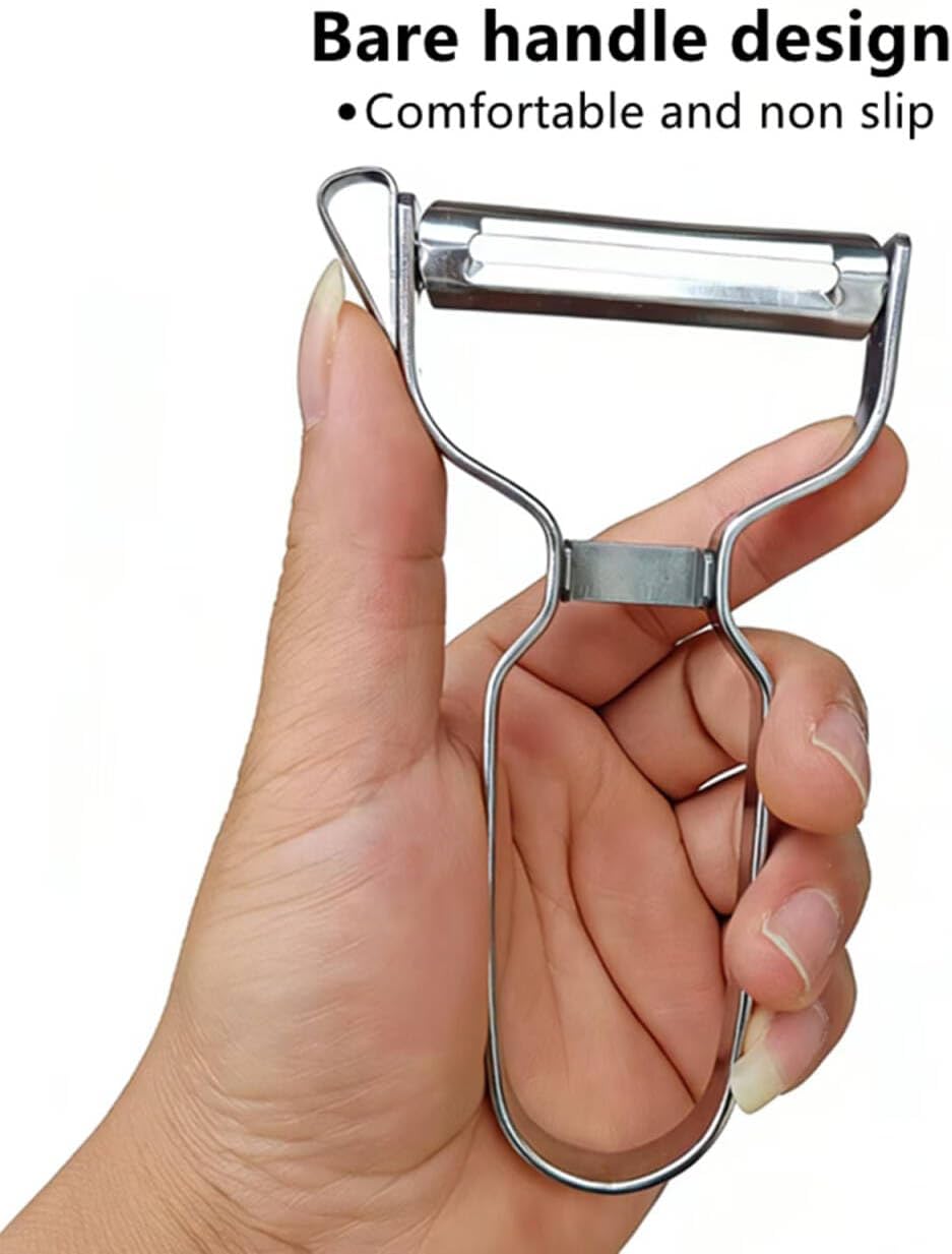 Ultra Sharp Y Stainless Steel Peeler, 90° Swivel Blade Vegetable Fruit Peeler for Kitchen, All Metal Apple Potato Peeler with Eye Remover