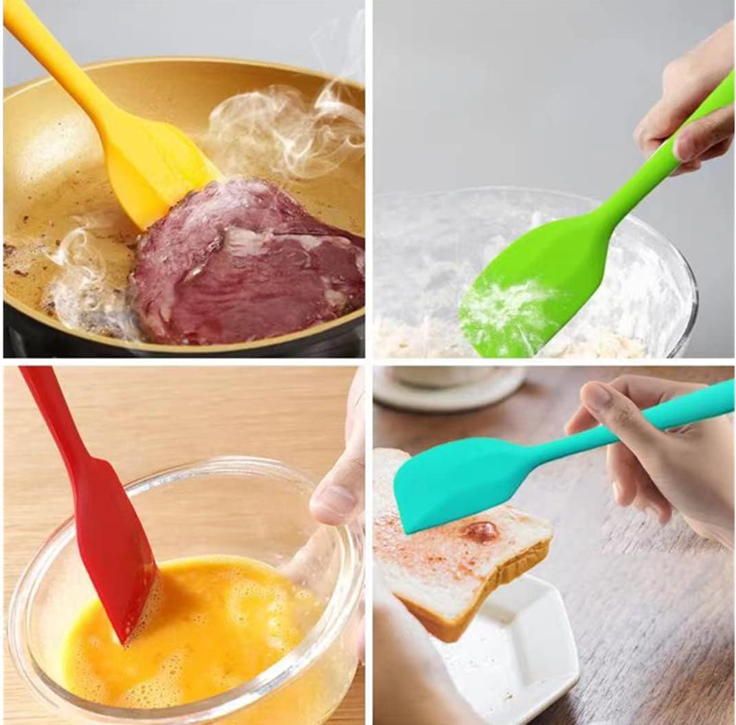 8 Piece Heat Resistant Silicone Spatula Set | Non Stick Rubber Spatula Kitchen Utensils for Cooking,Baking,and Mixing,Multicolor