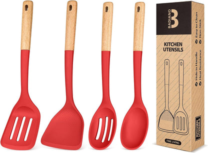 Silicone Cooking Utensils Set, Safe for Nonstick Cookwares, Black