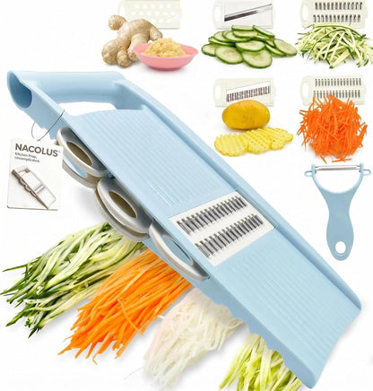 Handheld Mandoline Slicer for Kitchen, 5 in 1 Vegetable Slicer