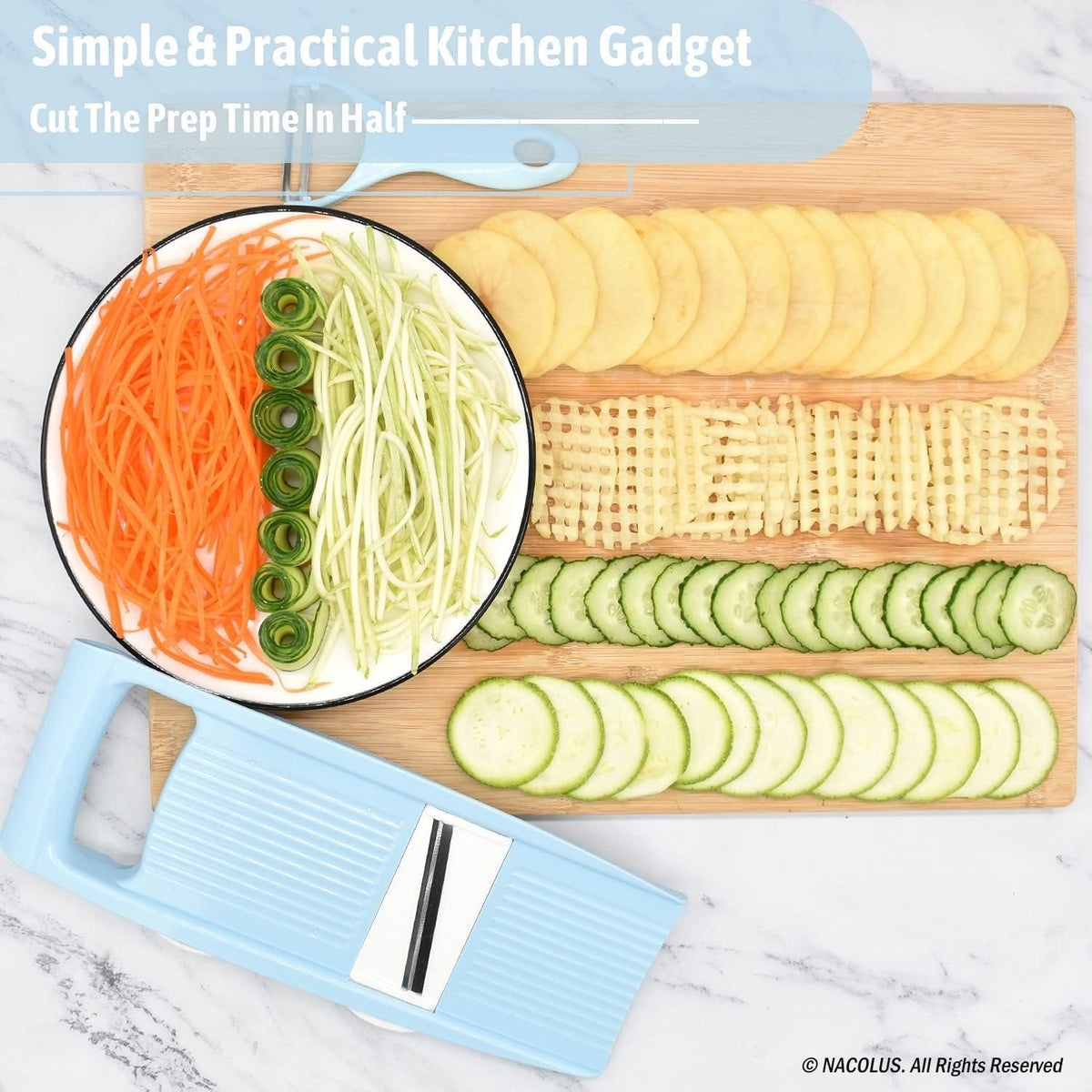 Handheld Mandoline Slicer for Kitchen, 5 in 1 Vegetable Slicer