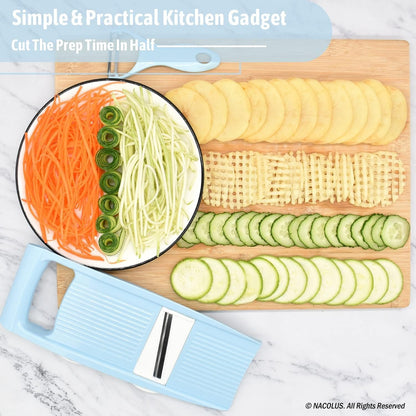 Handheld Mandoline Slicer for Kitchen, 5 in 1 Vegetable Slicer