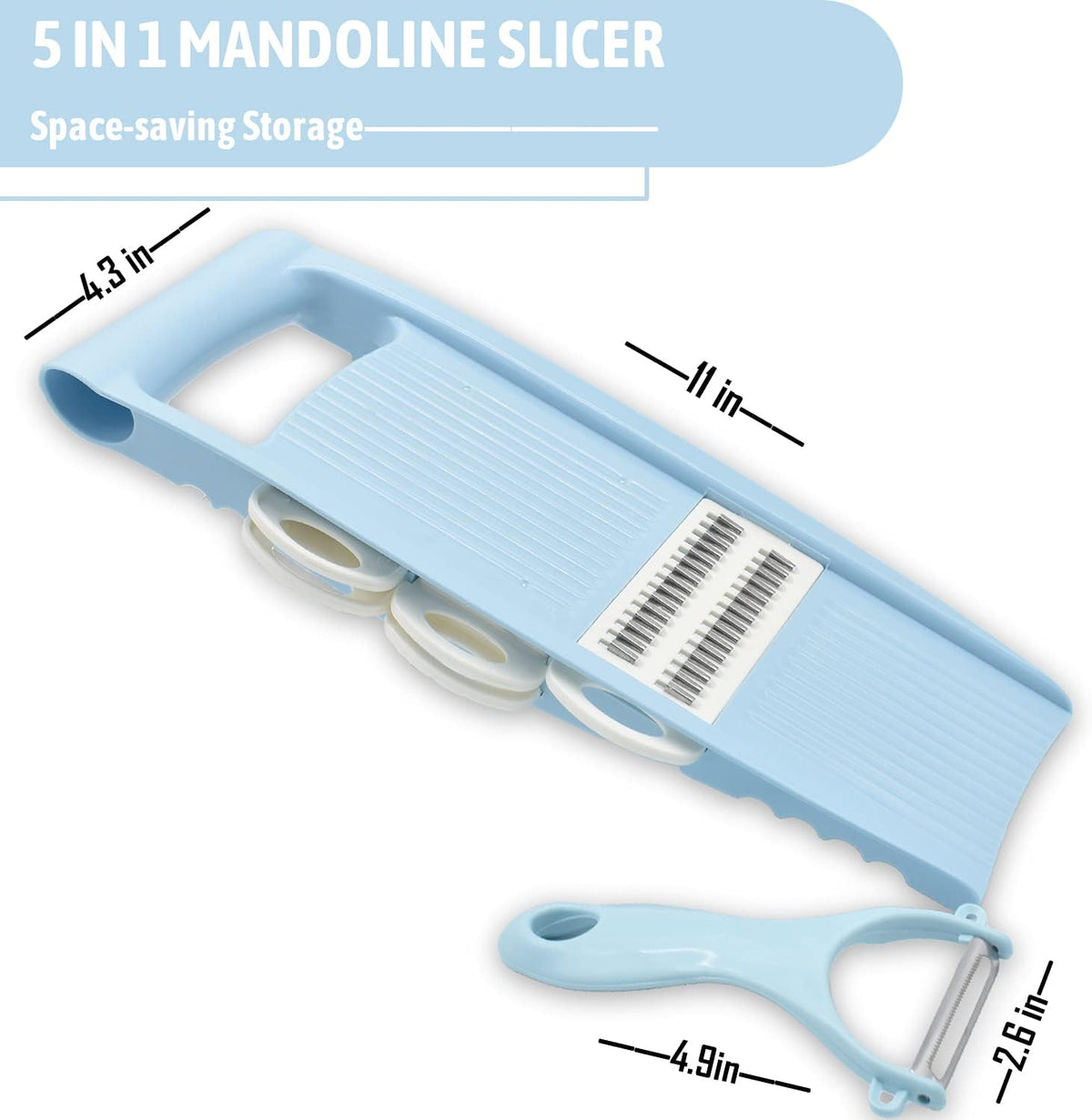 Handheld Mandoline Slicer for Kitchen, 5 in 1 Vegetable Slicer