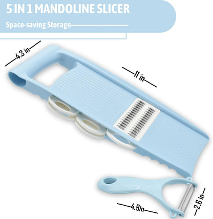 Handheld Mandoline Slicer for Kitchen, 5 in 1 Vegetable Slicer