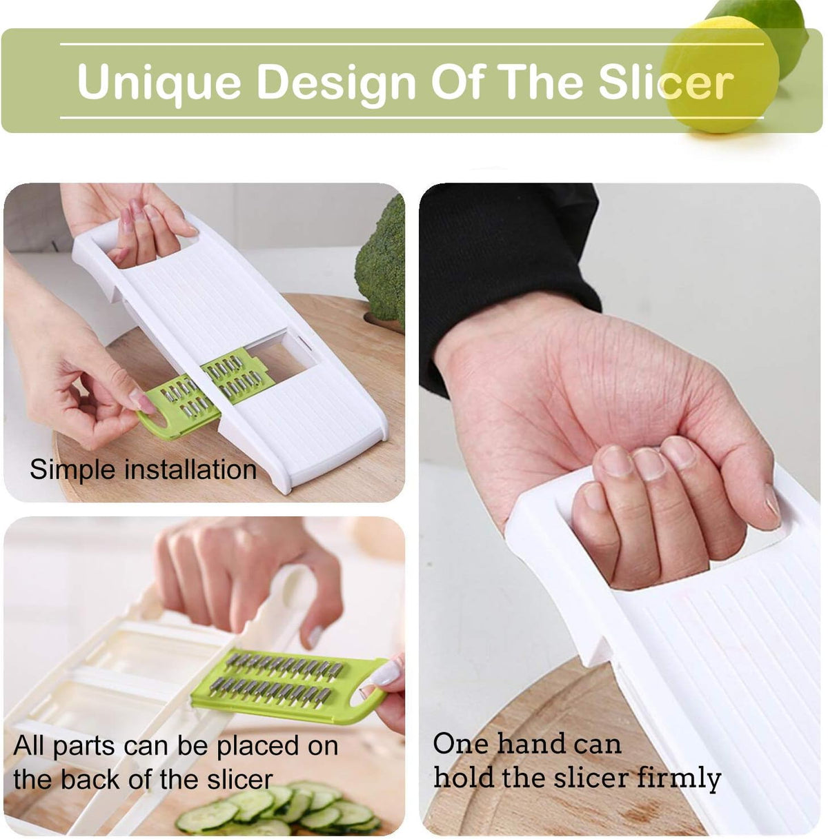 Handheld Mandoline Slicer for Kitchen, 5 in 1 Vegetable Slicer