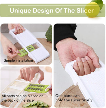 Handheld Mandoline Slicer for Kitchen, 5 in 1 Vegetable Slicer