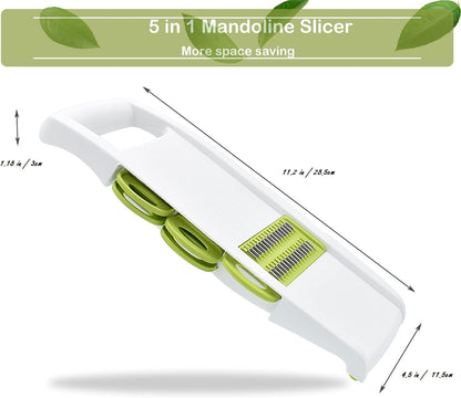 Handheld Mandoline Slicer for Kitchen, 5 in 1 Vegetable Slicer