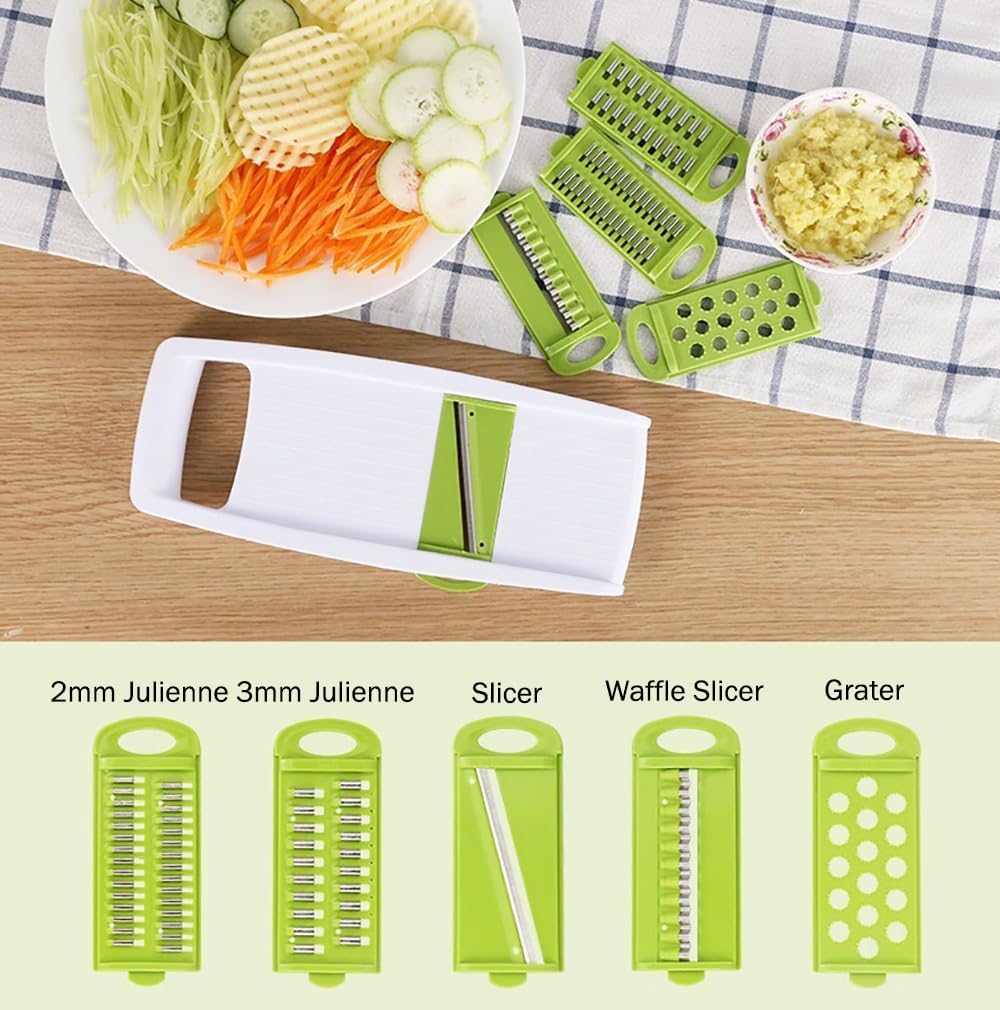 Handheld Mandoline Slicer for Kitchen, 5 in 1 Vegetable Slicer