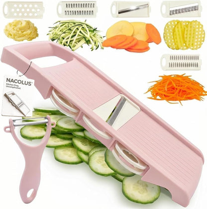Handheld Mandoline Slicer for Kitchen, 5 in 1 Vegetable Slicer