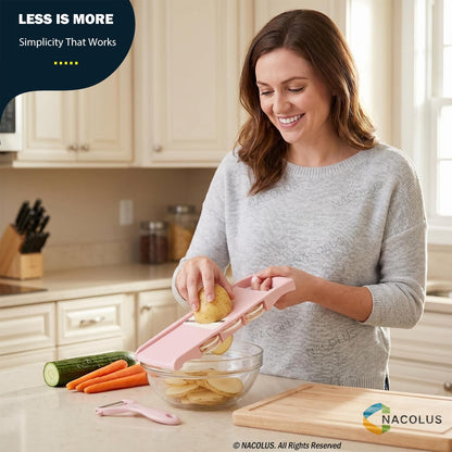 Handheld Mandoline Slicer for Kitchen, 5 in 1 Vegetable Slicer