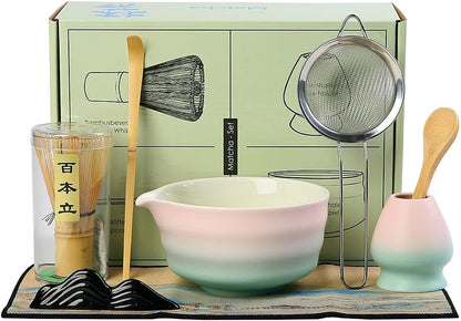 7matcha whisk set - 1Matcha Bowl ，1 matcha whisk, 8pcs matcha kit Gradient matcha set