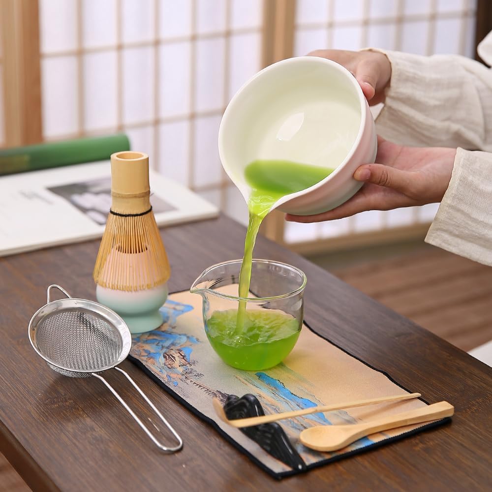 7matcha whisk set - 1Matcha Bowl ，1 matcha whisk, 8pcs matcha kit Gradient matcha set