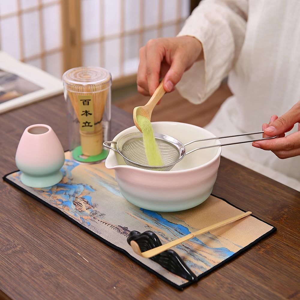 7matcha whisk set - 1Matcha Bowl ，1 matcha whisk, 8pcs matcha kit Gradient matcha set