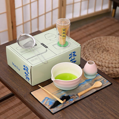 7matcha whisk set - 1Matcha Bowl ，1 matcha whisk, 8pcs matcha kit Gradient matcha set