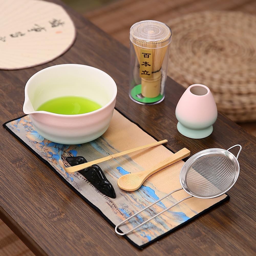 7matcha whisk set - 1Matcha Bowl ，1 matcha whisk, 8pcs matcha kit Gradient matcha set