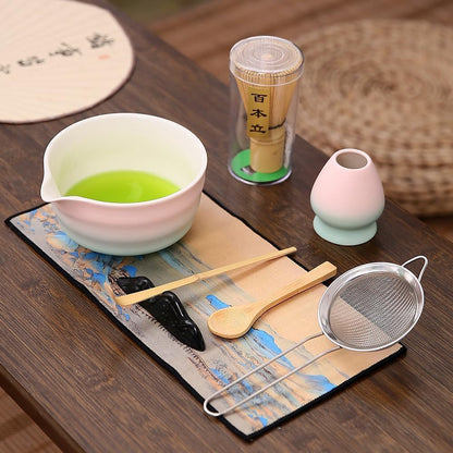 7matcha whisk set - 1Matcha Bowl ，1 matcha whisk, 8pcs matcha kit Gradient matcha set