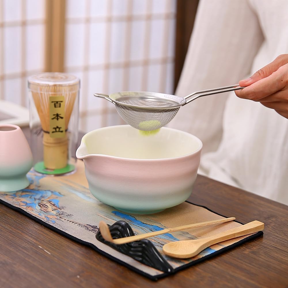 7matcha whisk set - 1Matcha Bowl ，1 matcha whisk, 8pcs matcha kit Gradient matcha set