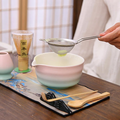 7matcha whisk set - 1Matcha Bowl ，1 matcha whisk, 8pcs matcha kit Gradient matcha set
