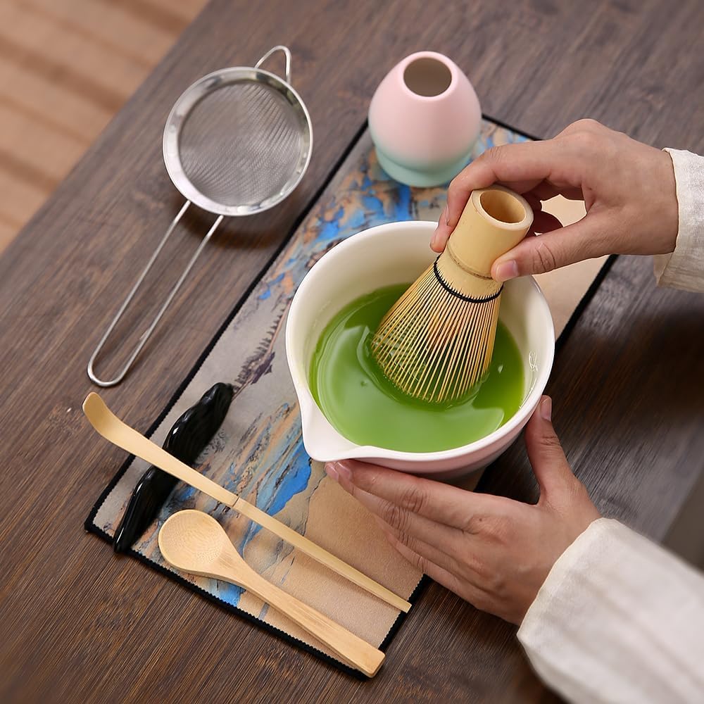 7matcha whisk set - 1Matcha Bowl ，1 matcha whisk, 8pcs matcha kit Gradient matcha set