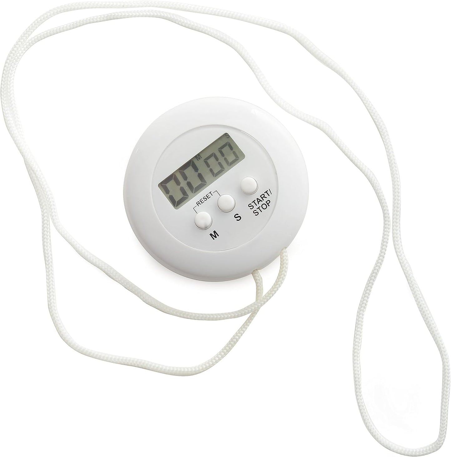 White Digital Timer On A Rope, One Size