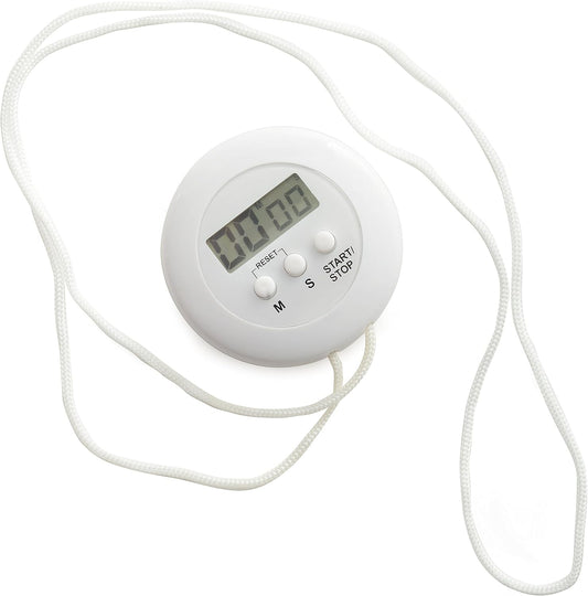 White Digital Timer On A Rope, One Size