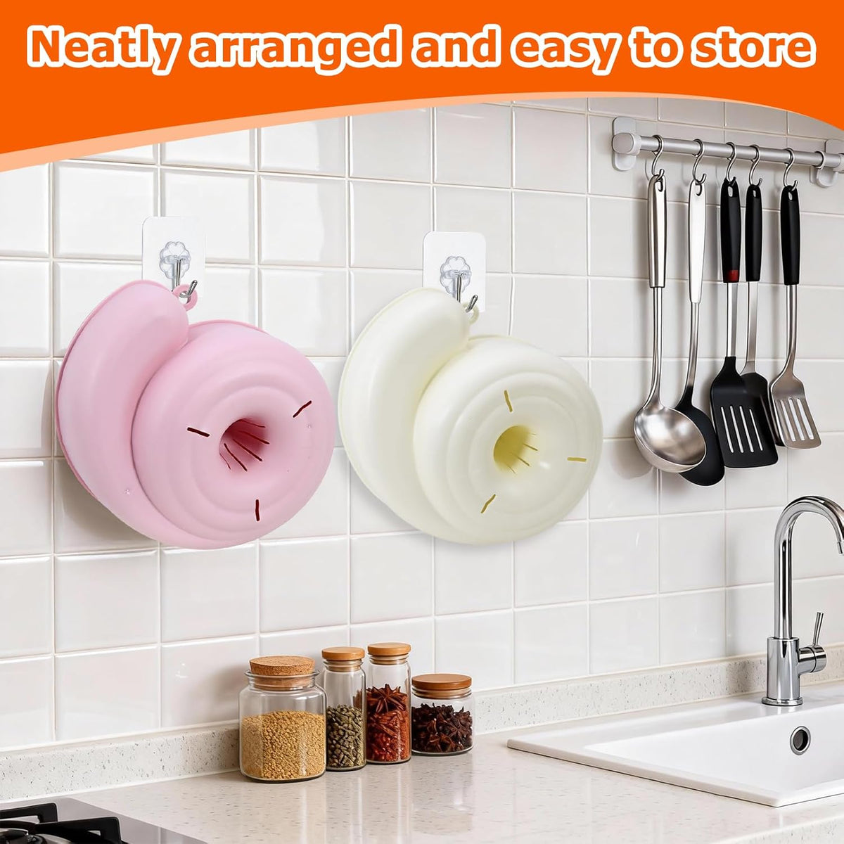 Snail Shape Drainer, 2-Pack Automatic Spin Fruit & Vegetable Washer, Just Add Water to Rotate for Cleaning Salad Berries, Food-Grade Colander Basket, Space Saving for Small Kitchen (Pink & White)