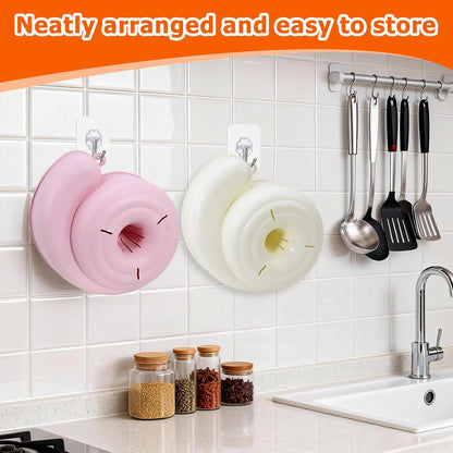Snail Shape Drainer, 2-Pack Automatic Spin Fruit & Vegetable Washer, Just Add Water to Rotate for Cleaning Salad Berries, Food-Grade Colander Basket, Space Saving for Small Kitchen (Pink & White)