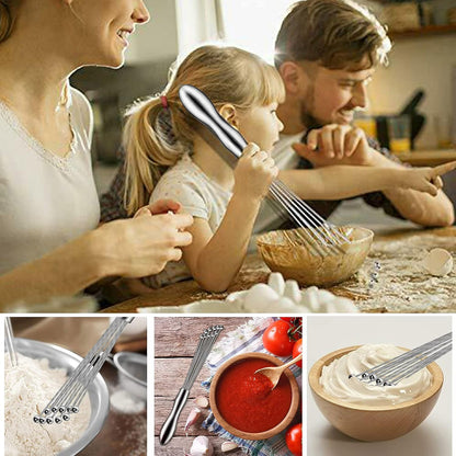 2 Pack Ball Whisk Stainless Steel, Excellent for Eggs | Wisk with Individual Ball Wires; 10 Ball Head, Ergonomic Handle, Easy to Clean; for Eggs, Sauces, and Dressings