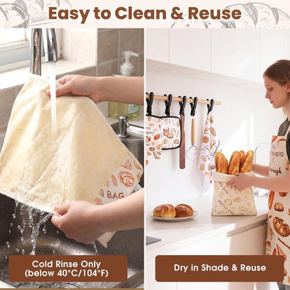 8 Pcs Sourdough Baking Gifts Set Inchude Sourdough Beeswax Bread Bag Towels Apron Oven Mitts Mat Spatula Dough Whisk Bread Making Tools Kit for Bakers Women Mom Gifts
