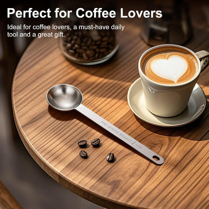 4PCS Coffee Scoop Spoons, 15ML (1 Tablespoon) Stainless Steel Measuring Spoons with Long Handle, Durable Coffee Scoopers for Ground Coffee, Tea and Baking Powder