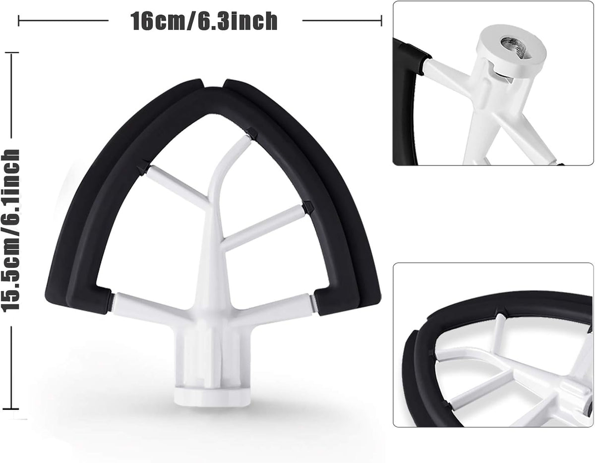 Flex Edge Beater Compatible With KitchenAid 4.5/5 Qt Tilt-Head Mixers,White